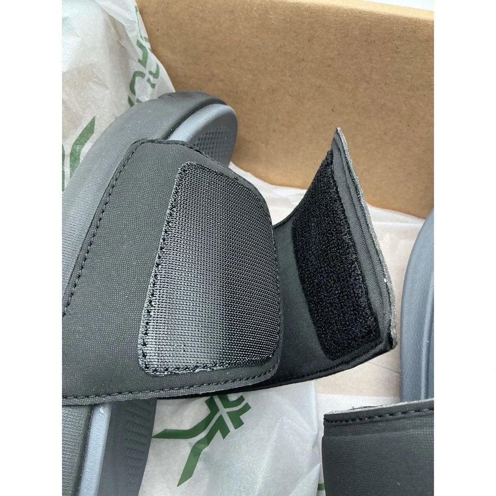 KURU KURUCLOUD Mens Slide Sandals Black Charcoal Orthopedic Comfort‎ Size 10